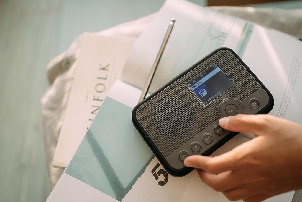 Sangean WFR39, radio digital portátil por internet, Spotify Connect, FM-RDS, DAB+, USB-C, color negro