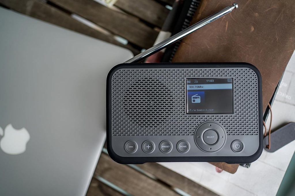 Sangean WFR39, radio digital portátil por internet, Spotify Connect, FM-RDS, DAB+, USB-C, color negro