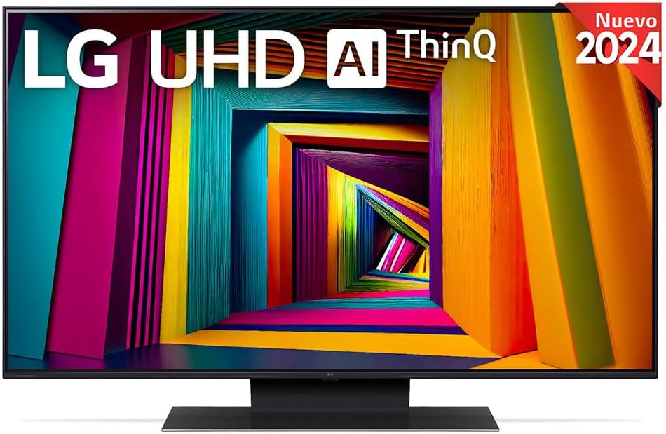 LG 43UT91006LA Smart TV 4K UHD de 43 pulgadas (procesador α5 AI Gen7, Freeview Play y Amazon Alexa, 60 Hz), azul ceniza