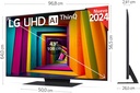 LG 43UT91006LA Smart TV 4K UHD de 43 pulgadas (procesador α5 AI Gen7, Freeview Play y Amazon Alexa, 60 Hz), azul ceniza