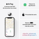 APPLE MX532ZY,  AirTag localizador Bluetooth, IP67, Chip U1, blanco