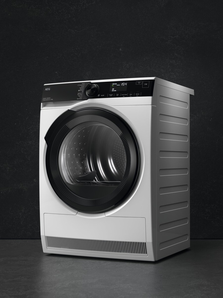 AEG TR839A4PB, secadora con bomba de calor, serie 8000, 9kg, AbsoluteCare, blanco, clase A+++