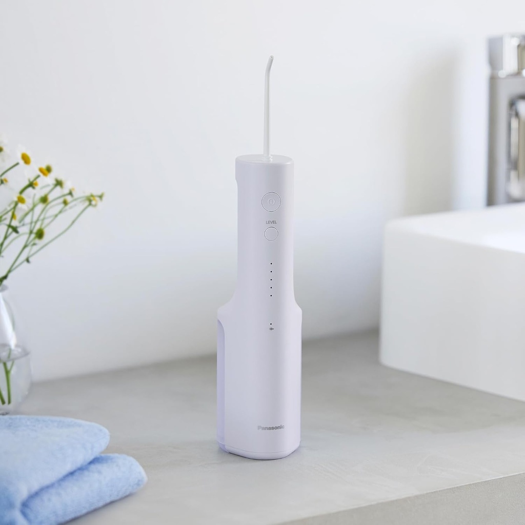 PANASONIC EW-DJ26-V303, Irrigador bucal recargable, 5 niveles, carga inalámbrica, 50 segundos de uso 200ml, morado