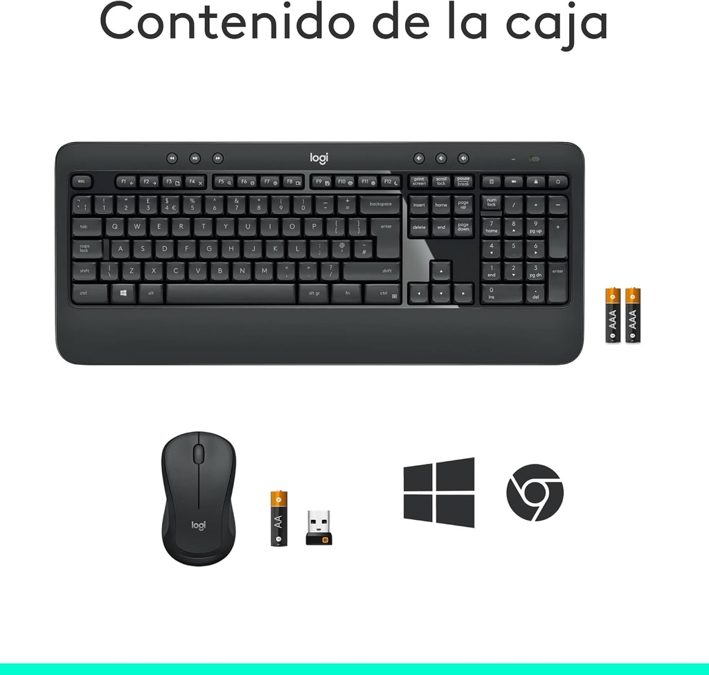 Logitech MK540 Advanced, teclado + ratón inalámbrico, 36 meses batería