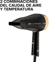 Bellissima B-Travel, secador de pelo de viaje, 1400w, 2 niveles, plegable, negro y dorado