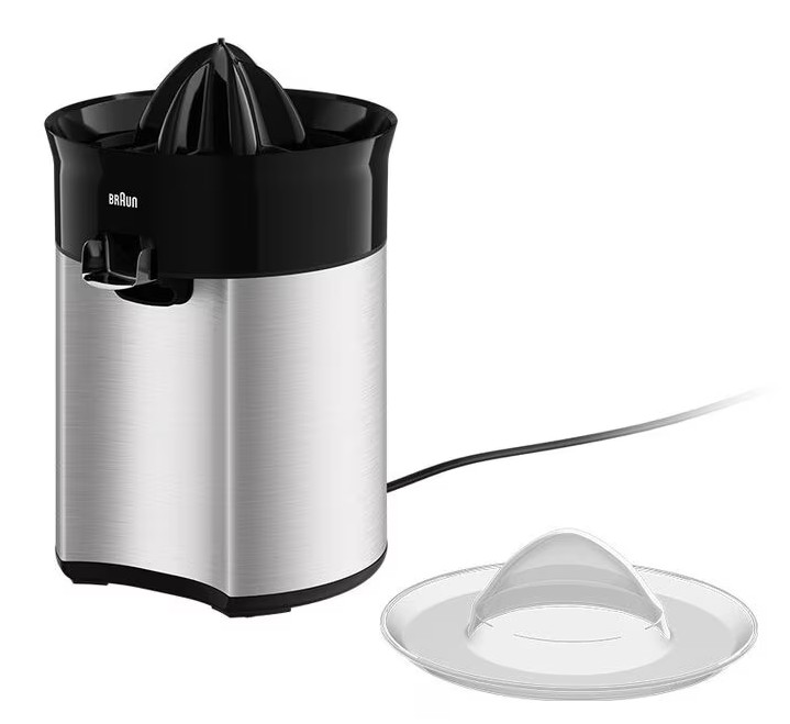 Braun CJ5050BK, exprimidor eléctrico CitrusQuick 5, 0,5l, 60w, negro/metal