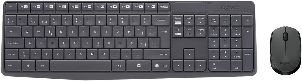 Logitech MK235, teclado y ratón inalámbrico, 2,4GHz, 36 meses de batería