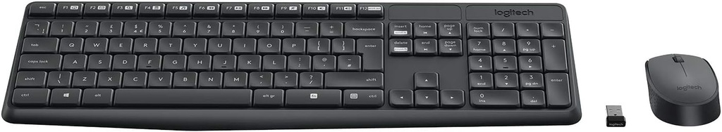 Logitech MK235, teclado y ratón inalámbrico, 2,4GHz, 36 meses de batería