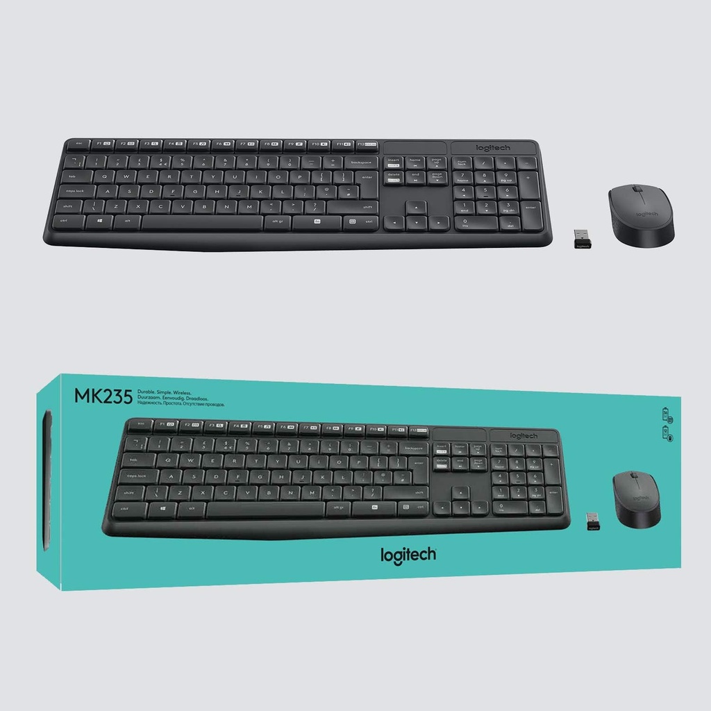 Logitech MK235, teclado y ratón inalámbrico, 2,4GHz, 36 meses de batería