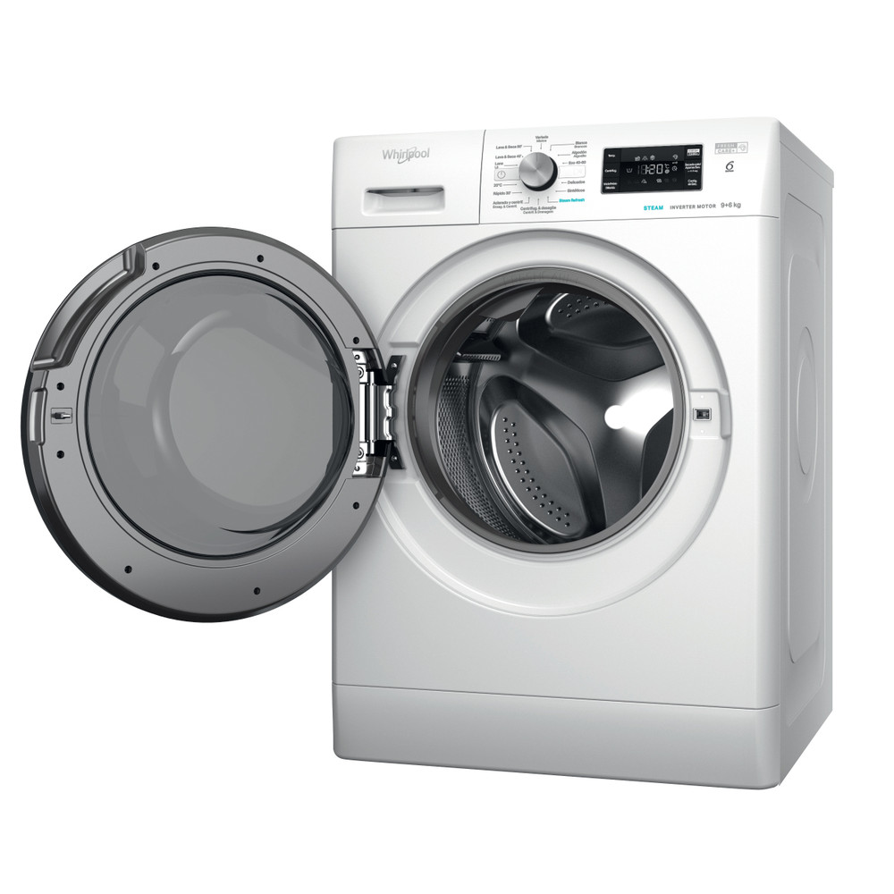 Whirlpool FFWDB 964369 BV SPT, lavadora secadora, 9/6kg, 1400rpm, 6th SENSE, blanca, clase D