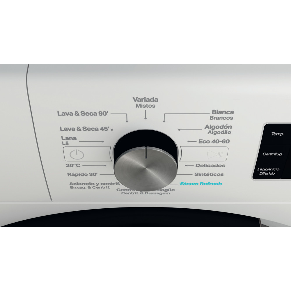 Whirlpool FFWDB 964369 BV SPT, lavadora secadora, 9/6kg, 1400rpm, 6th SENSE, blanca, clase D