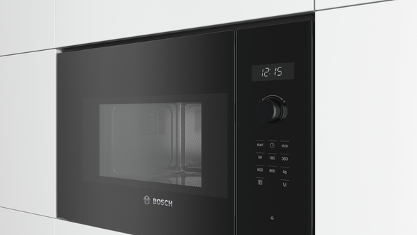 Bosch BFL524MB0, microondas integrable con grill, serie 6, 20l, 800w, negro