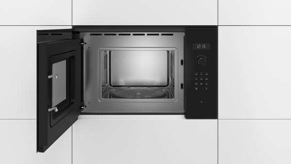 Bosch BFL524MB0, microondas integrable con grill, serie 6, 20l, 800w, negro