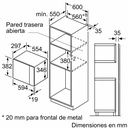 Bosch BFL524MW0, microondas integrable, serie 6, 800w, 20l, asistente de limpieza con agua, blanco