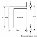 Bosch BFL524MW0, microondas integrable, serie 6, 800w, 20l, asistente de limpieza con agua, blanco