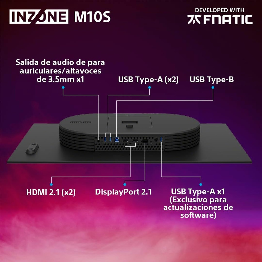 SONY SDM27Q10S Monitor Gaming, 27"4K OLED, Frecuencia 480Hz, Tiempo de respuesta 0,03ms, Perfecto para PS5