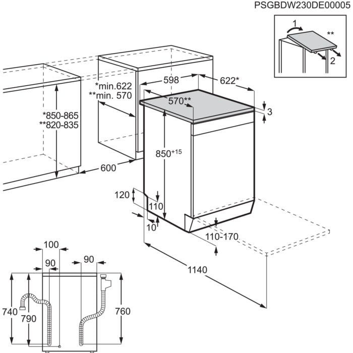 AEG FFB64607ZM, lavavajillas libre instalación, 60cm, 13 cubiertos, inox, clase C