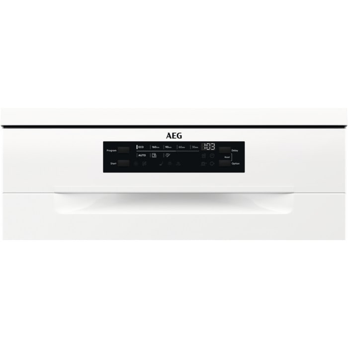 AEG FFB64607ZW, lavavajillas libre instalación, 60cm, serie 6000, SateliteClean, 13 cubiertos, blanco, clase C