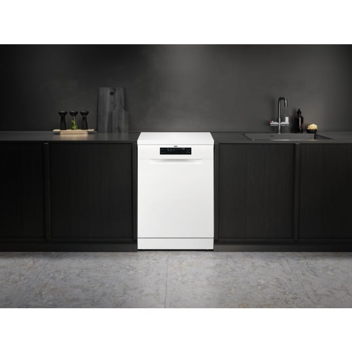 AEG FFB64607ZW, lavavajillas libre instalación, 60cm, serie 6000, SateliteClean, 13 cubiertos, blanco, clase C