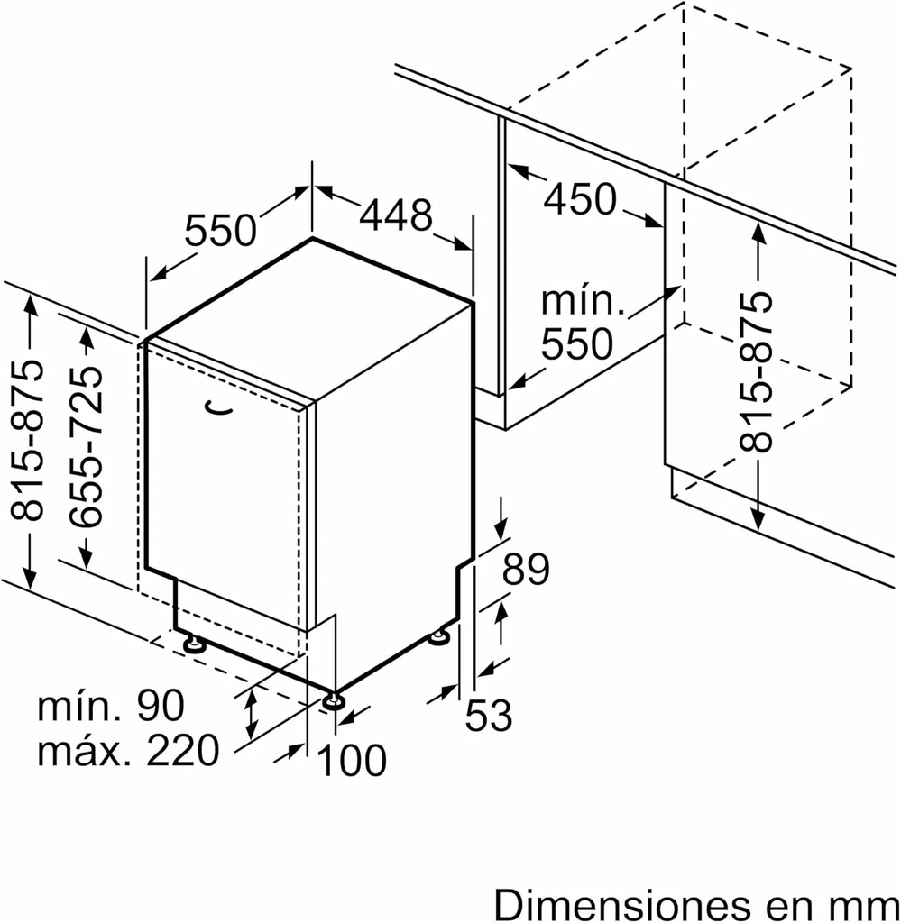 Balay 3VT4031NA Lavavajillas Integrable, 45cm, 10 cubiertos, clase E