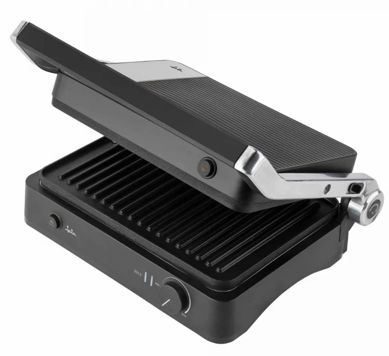 Jata JEGR1450, grill con placas desmontables, 2000w, apertura 180º, negro