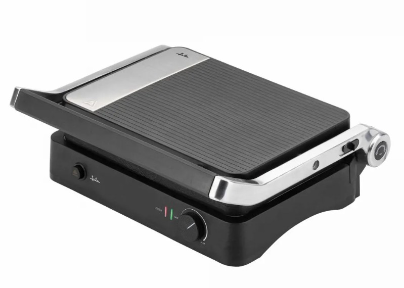 Jata JEGR1450, grill con placas desmontables, 2000w, apertura 180º, negro