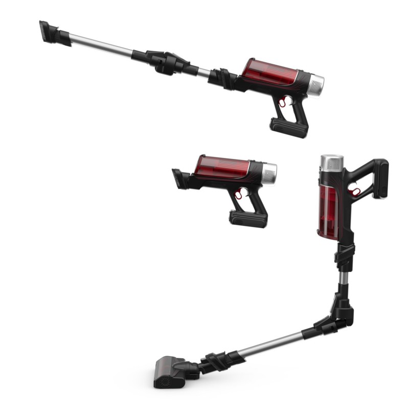 Rowenta RH2077WO, aspiradora escoba, sin cable, 18V, 250W, negro/rojo