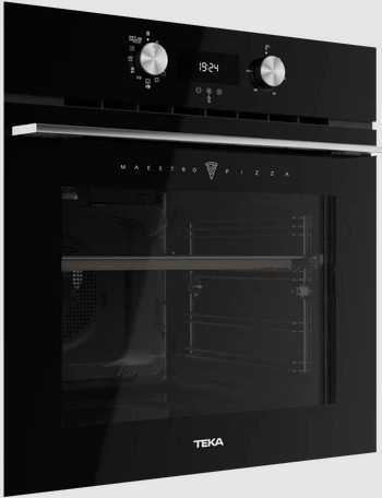 Teka HLB 8510 P BK, horno multifunción, pirolítico, Maestro Pizza, cristal negro, programa 340ºC