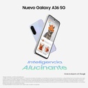 Teléfono Samsung Galaxy A36 5G, Pantalla 6,7" Super Amoled, Procesador Snapdragon 6 Gen 3, Cámara 50 mpx, Memoria Ram 8gb, Memoria Interna 256gb, Batería 5000mAh