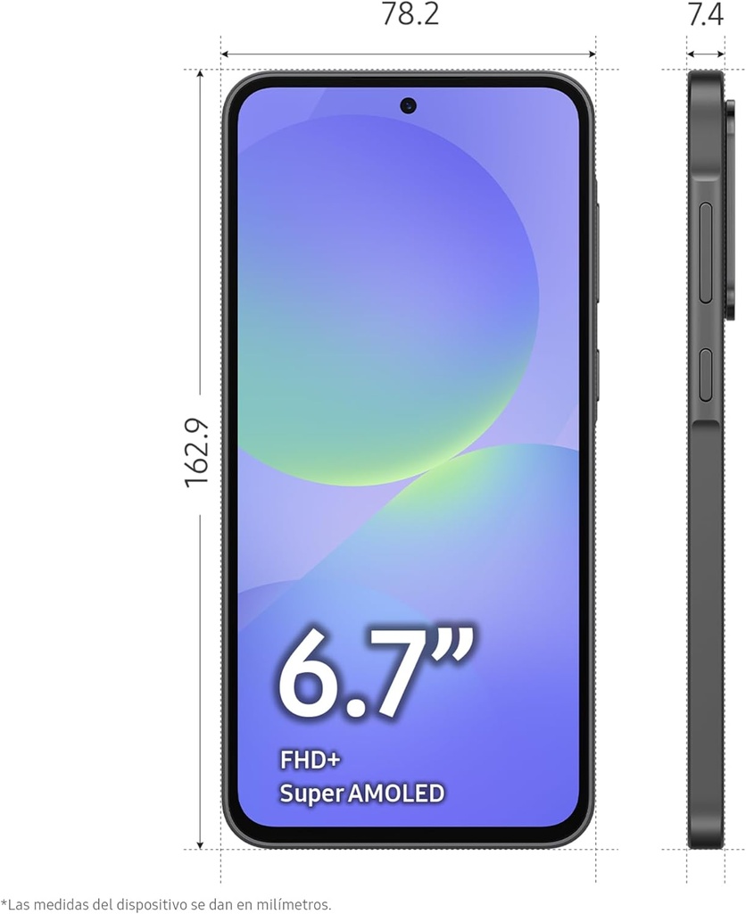 Teléfono Samsung Galaxy A36 5G, Pantalla 6,7" Super Amoled, Procesador Snapdragon 6 Gen 3, Cámara 50 mpx, Memoria Ram 8gb, Memoria Interna 256gb, Batería 5000mAh