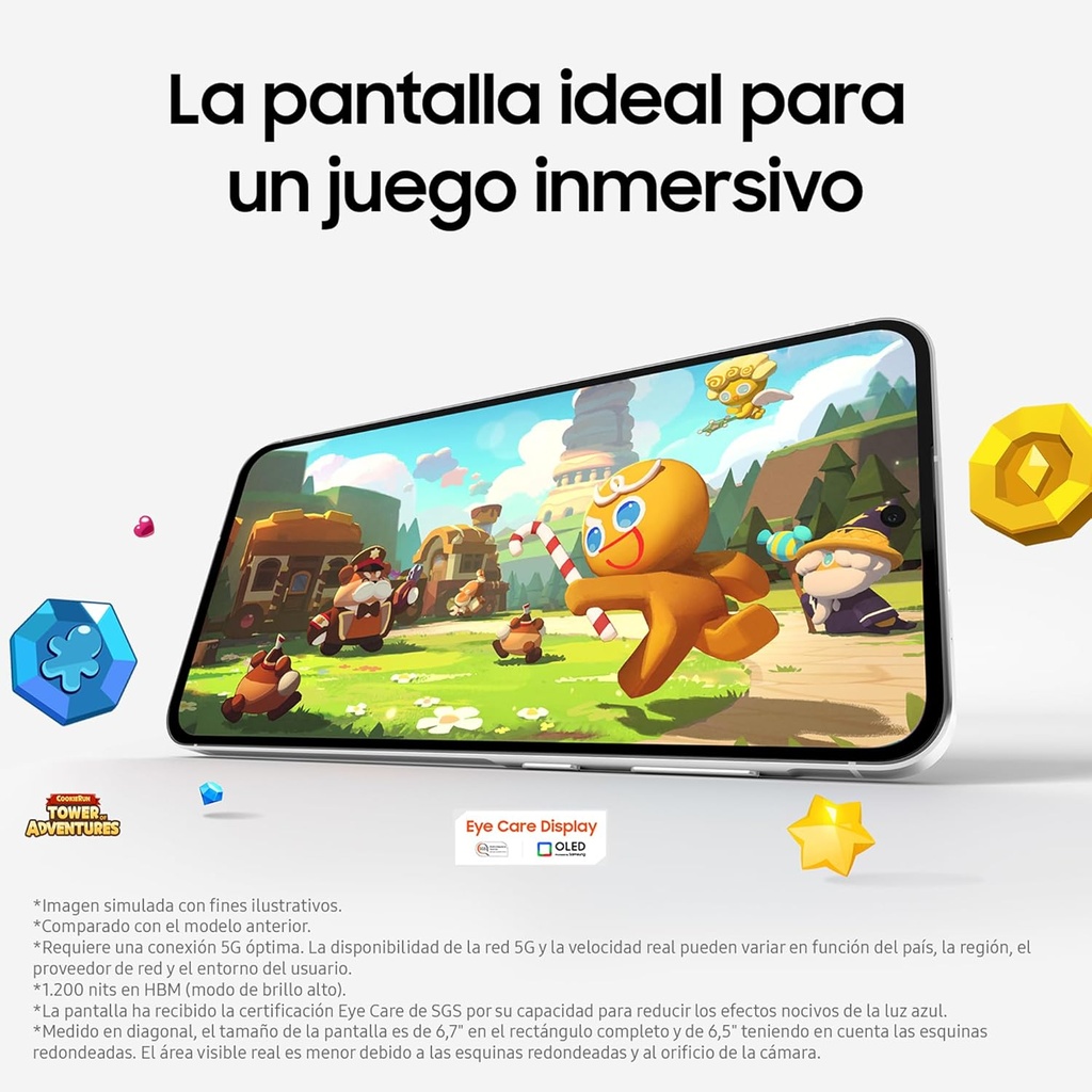 Teléfono Samsung Galaxy A56 5G, Pantalla 6,7" Super Amoled, Procesador Exynos 1580, Cámara 50 mpx, Memoria Ram 8gb, Memoria Interna 256gb, Batería 5000mAh