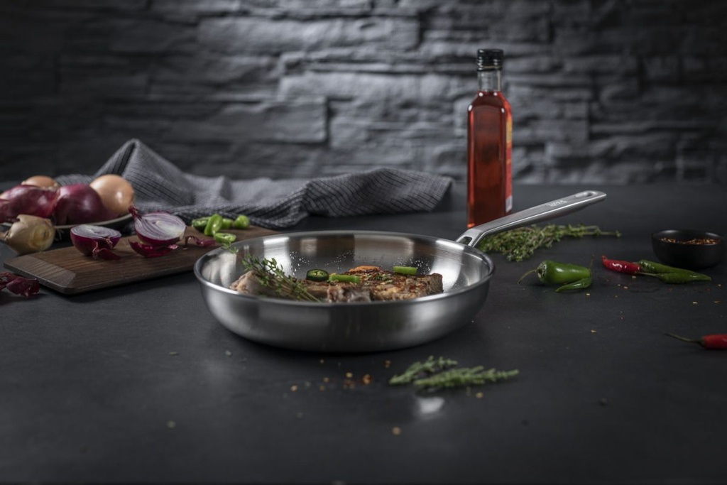 KUHN-RIKON Culinary Fiveply, sartén sin antiadherente, diametro de 20 cm, acero inox