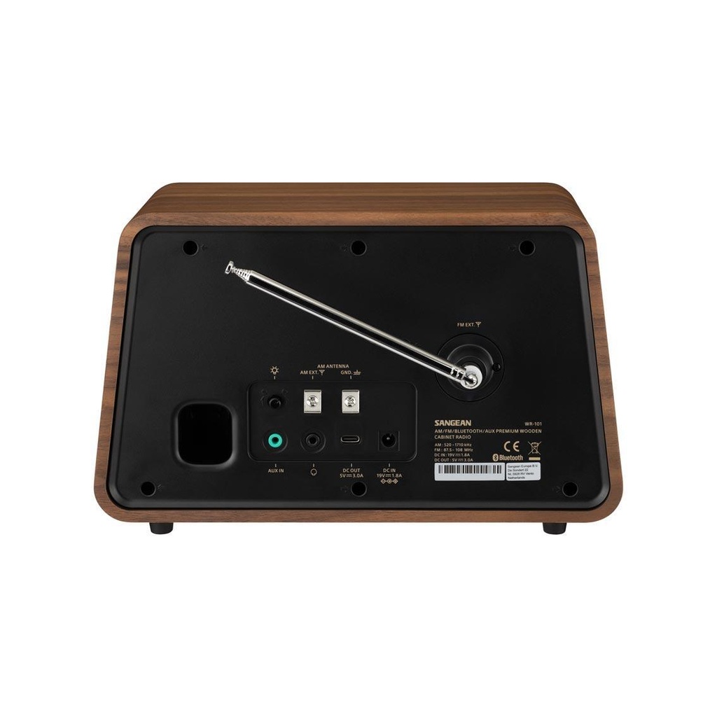 Sangean WR-101, radio AM / FM, Bluetooth, AUX Radio de sobremesa de madera premium