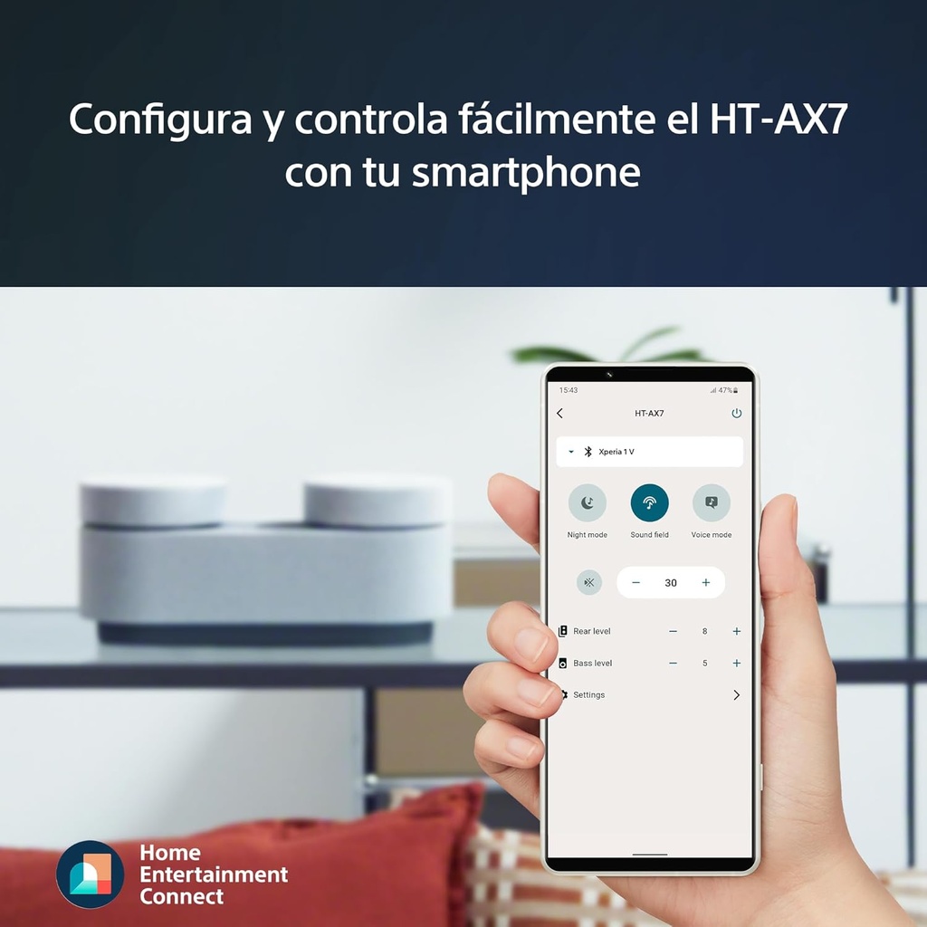 Sony HT-AX7 Sistema de cine portátil, 360 Spatial Sound Mapping 30 Horas bateria