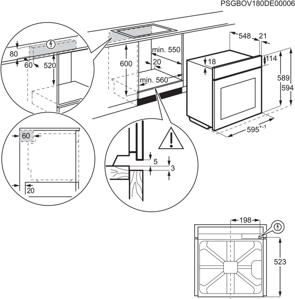 AEG BSE572360M, horno pirolítico, serie 7000, limpieza pirolítica, inox, clase A+