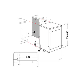 Whirlpool W7F HP33 A, lavavajillas libre instalación, 60cm, NaturalDry, blanco, clase D