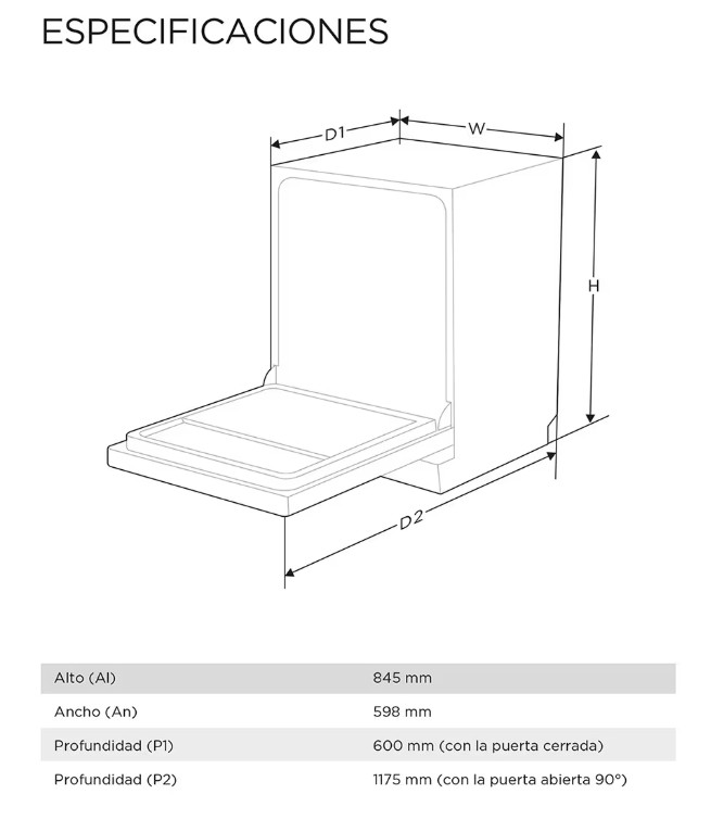 Midea MDWPF1433CW-W-EU, lavavajillas libre instalación, 60cm, Auto door open, Child Lock, blanco, clase C