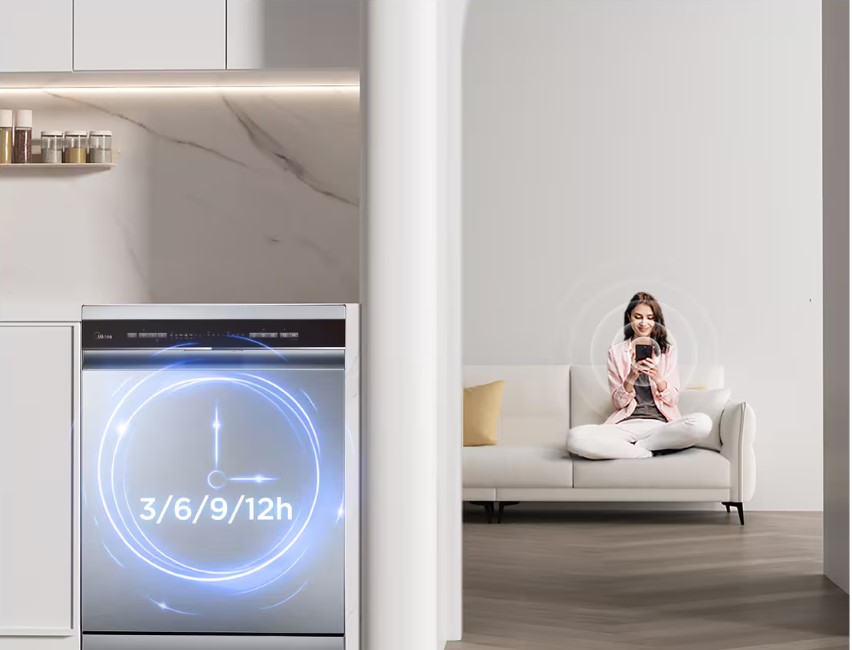 Midea MID60S110.1, Lavavajillas integrable, Filtro Antibacterias, Hygiene Care, 60cm, blanco, clase E