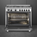 Smeg BG91X2, cocina compacta, 5 zonas, horno, 90x60 cm, inox, clase A