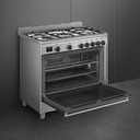 Smeg BG91X2, cocina compacta, 5 zonas, horno, 90x60 cm, inox, clase A