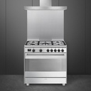 Smeg BG91X2, cocina compacta, 5 zonas, horno, 90x60 cm, inox, clase A