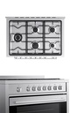 Vitrokitchen ST9060IB, cocina de gas butano, 90x60cm, 5 fuegos, horno eléctrico, inox