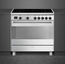 Smeg BG91IX2, cocina inducción, placa y horno, 90x60cm, 5 zonas, inox, clase A