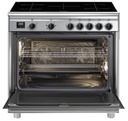 Smeg BG91IX2, cocina inducción, placa y horno, 90x60cm, 5 zonas, inox, clase A