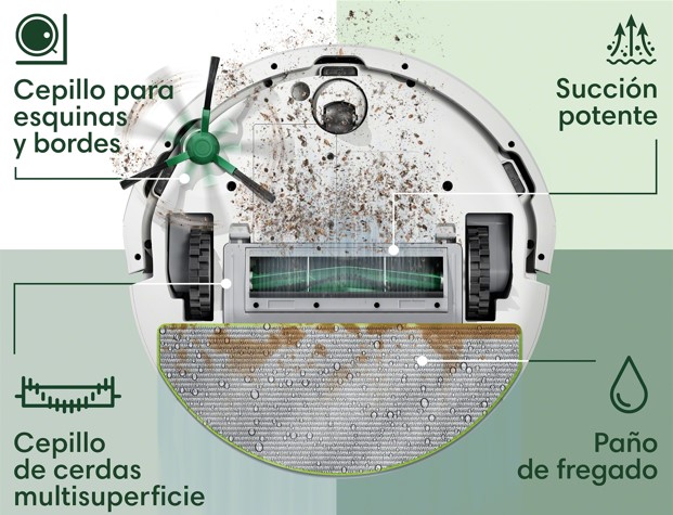 iRobot Y311240, combo 105, aspira y friega suelos, iRobot, 120 minutos de autonomía blanco