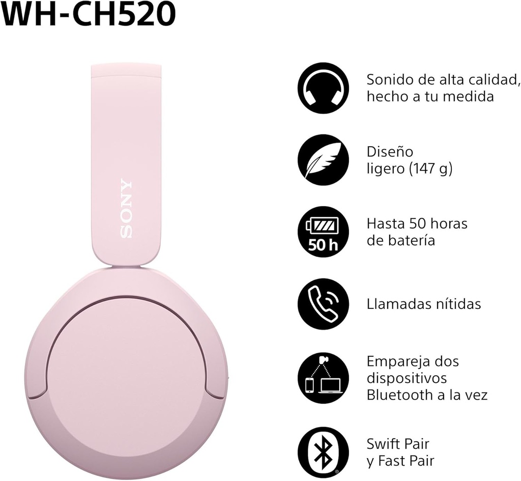 Sony WHCH520, auriculares inalámbricos