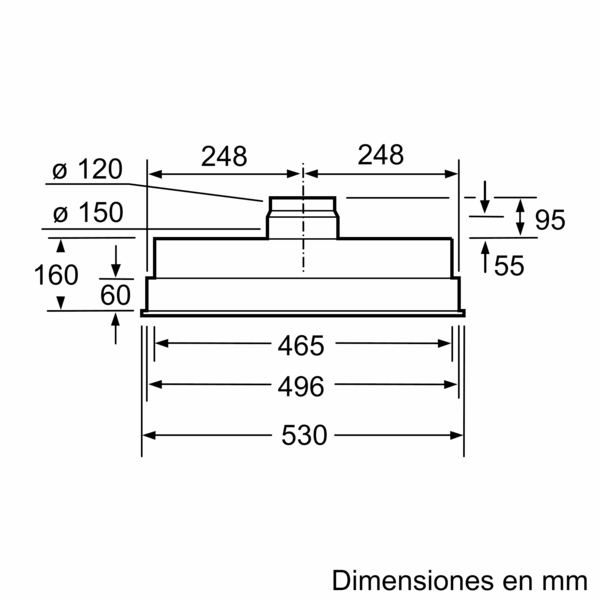 Bosch DHL555BL, Modulo de integración inox, ancho 53cm, serie 4