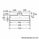 Bosch DHL555BL, Modulo de integración inox, ancho 53cm, serie 4