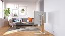 Vogels TVS3695, soporte de pie, giratorio hasta 90°, de 40" a 77", 50 kg, blanco