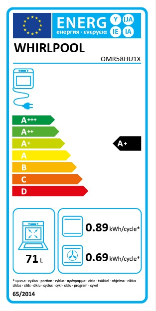 Whirlpool OMR58HU1X, Horno eléctrico de encastre, auto limpieza